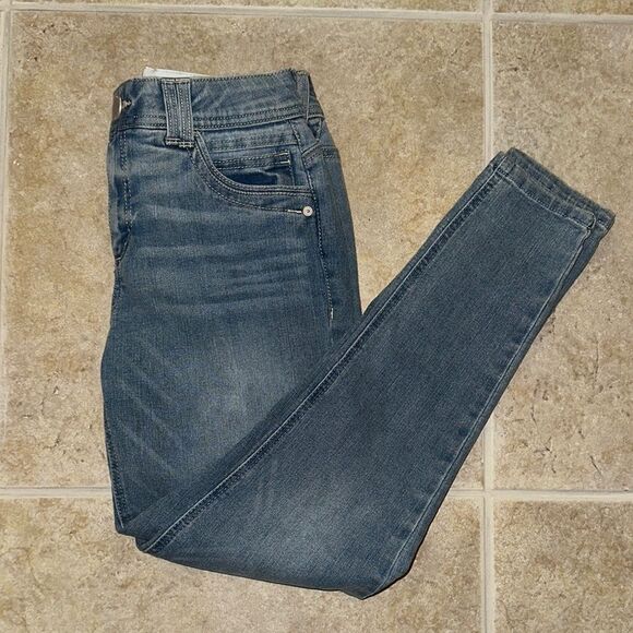 Democracy Blue Skinny Jeans with Distressed Details - Picture 1 of 7